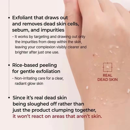 30Ml Korean White and Black Rice Exfoliating Hydrating Essence Brightening Remove Dead Skin Blackhead Soften Serum Skin Care